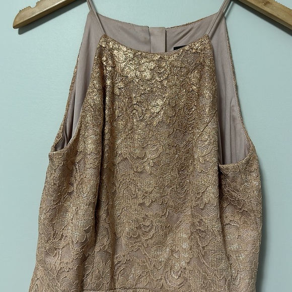 Adrianna Papell Rose Gold Lace Dress Size 6 - Picture 7 of 8